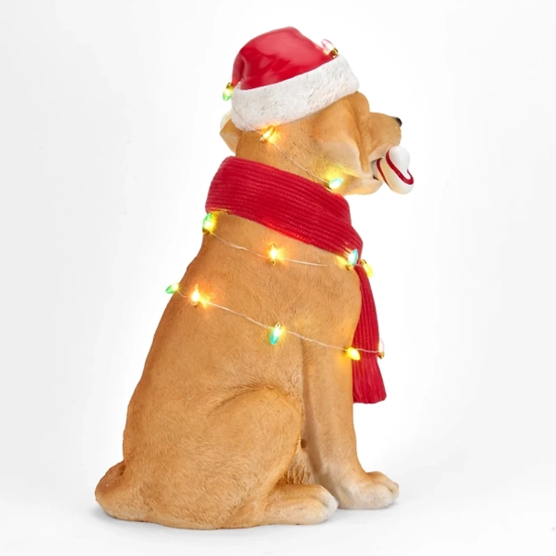 LED Golden Retriever Christmas Statue
