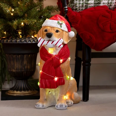 LED Golden Retriever Christmas Statue