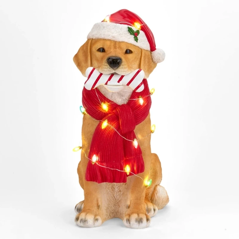LED Golden Retriever Christmas Statue
