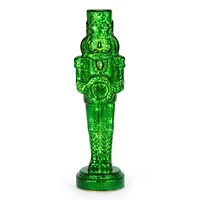 LED Green Glass Nutcracker Figurine