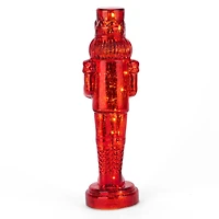 LED Red Glass Nutcracker Figurine