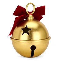 Gold Metal Bell with Velvet Bow