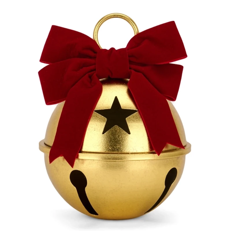 Gold Metal Bell with Velvet Bow