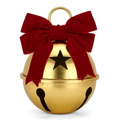 Gold Metal Bell with Velvet Bow