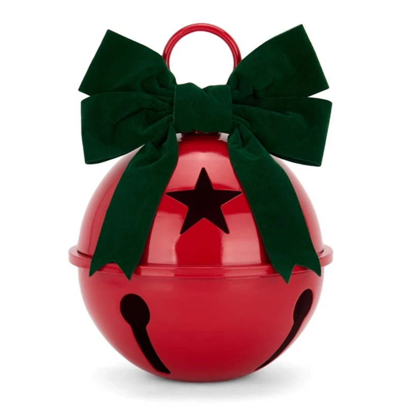 Red Metal Bell with Velvet Bow