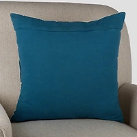 Blue Plaid Velvet Cross Pillow