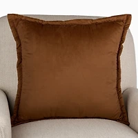 Brown Velvet Flange Throw Pillow