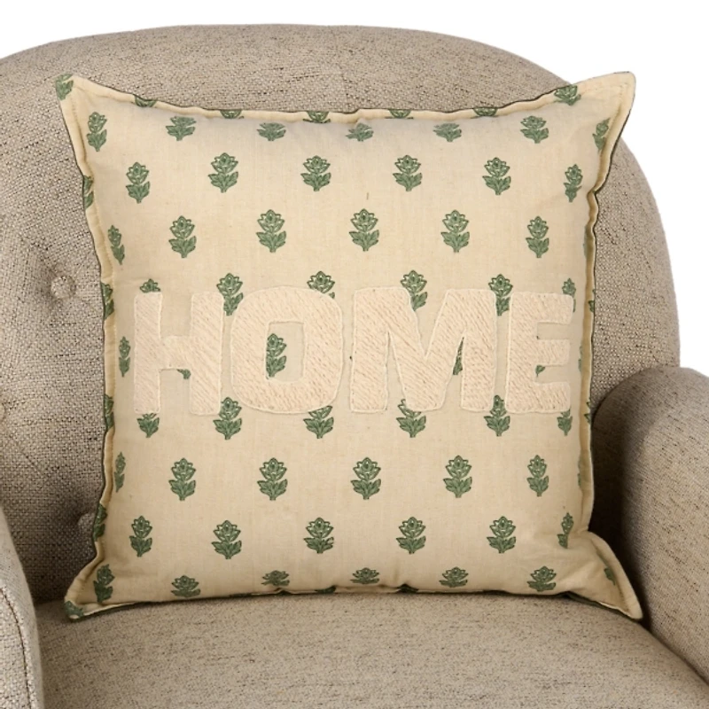 Home Sage Floral Pillow