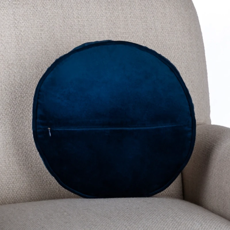 Round Navy Home Pillow