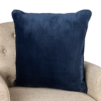 Blue Velvet Flange Throw Pillow
