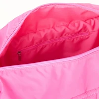 Matte Pink Woven Puffy Tote
