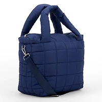 Matte Navy Woven Puffy Tote