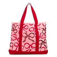 Red Sequin Bows Canvas Tote