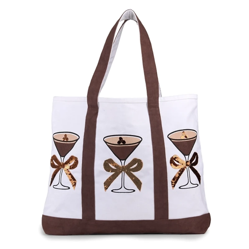 Espresso Martini Sequin Canvas Tote