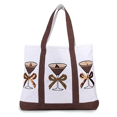 Espresso Martini Sequin Canvas Tote