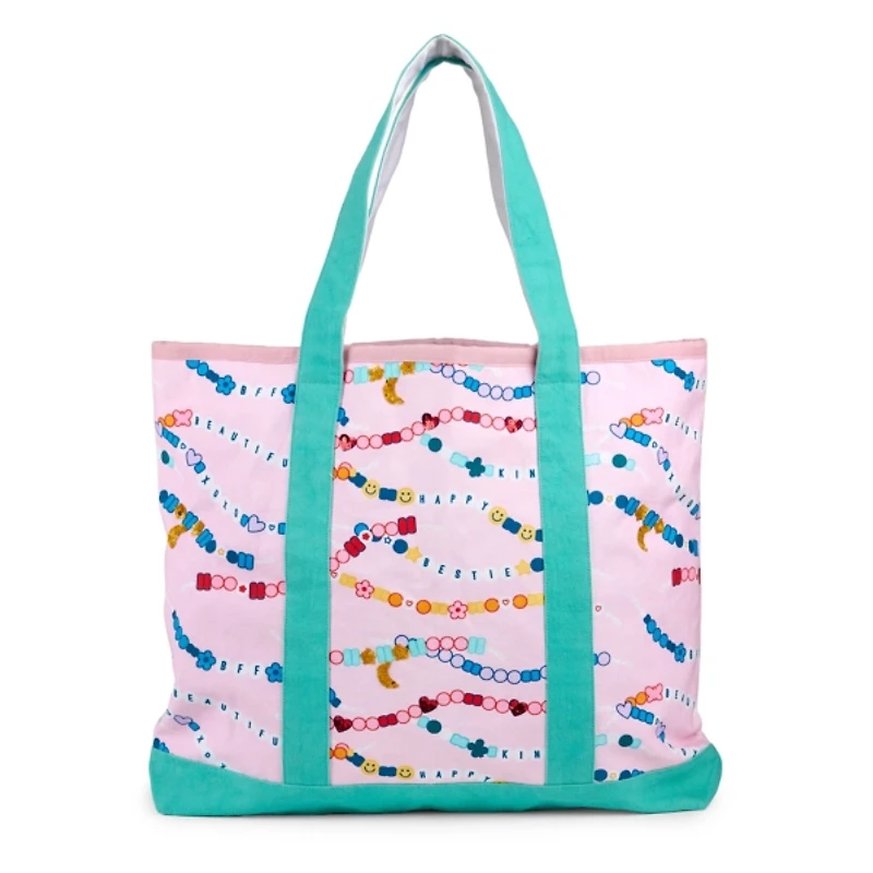 Sequin Friendship Bracelet Canvas Tote