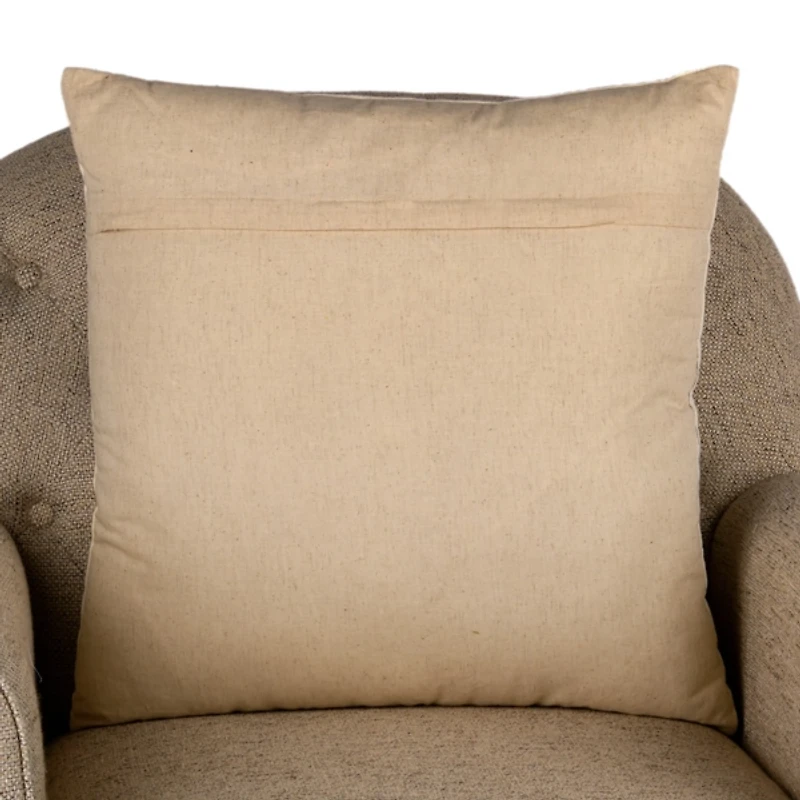 Ivory Embroidered Floral Pillow