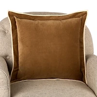 Brown Velvet Double Flange Pillow