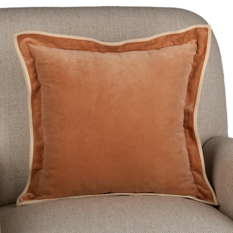 Blush Velvet Double Flange Pillow