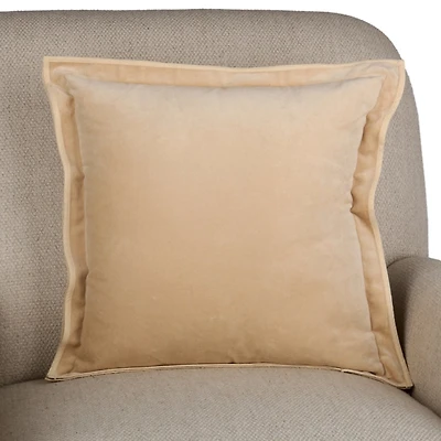 Ivory Velvet Double Flange Pillow