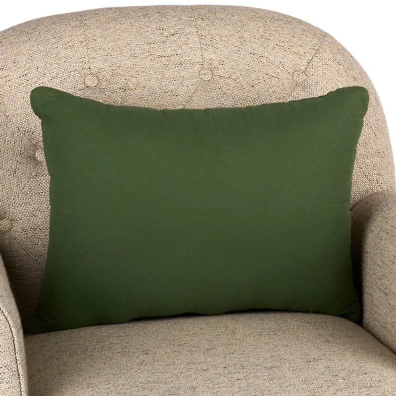 Green Pleated Velvet Lumbar Pillow