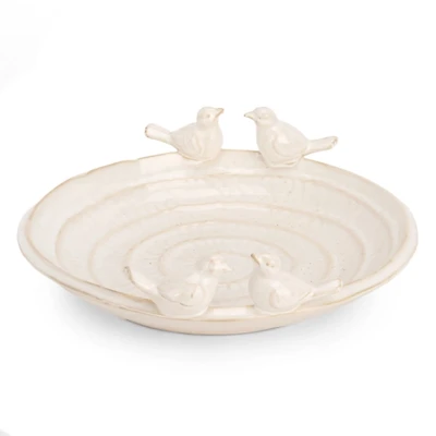 Ivory Ceramic Bird Decorative Bowl