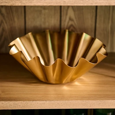 Gold Ruffle Decorative Bowl