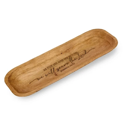 We Will Serve the Lord Mango Wood Dough Bowl