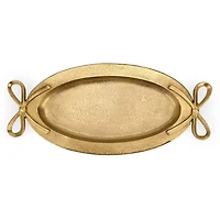 Gold Oval Tray with Bow Handles