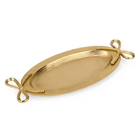 Gold Oval Tray with Bow Handles