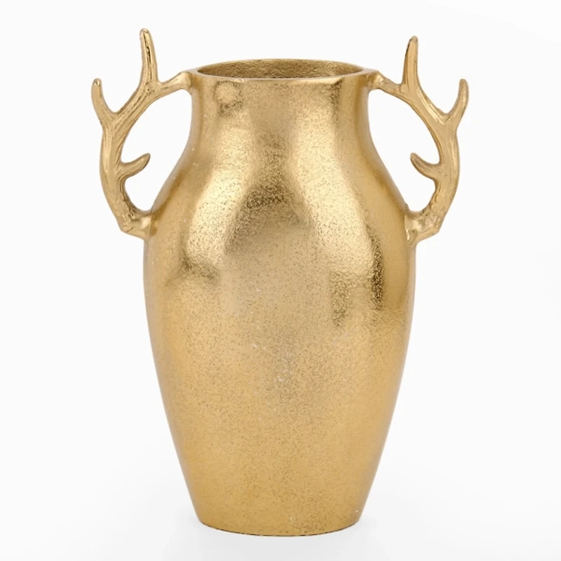 Gold Metal Antler Vase