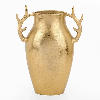 Gold Metal Antler Vase