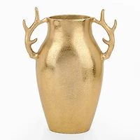 Gold Metal Antler Vase