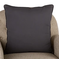 Gray Stitched Floral Pillow