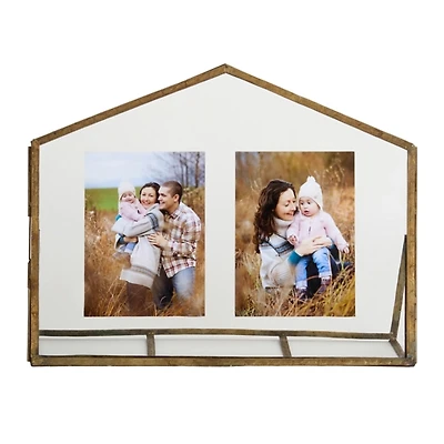 Bronze Metal House Picture Frame, 12 in.