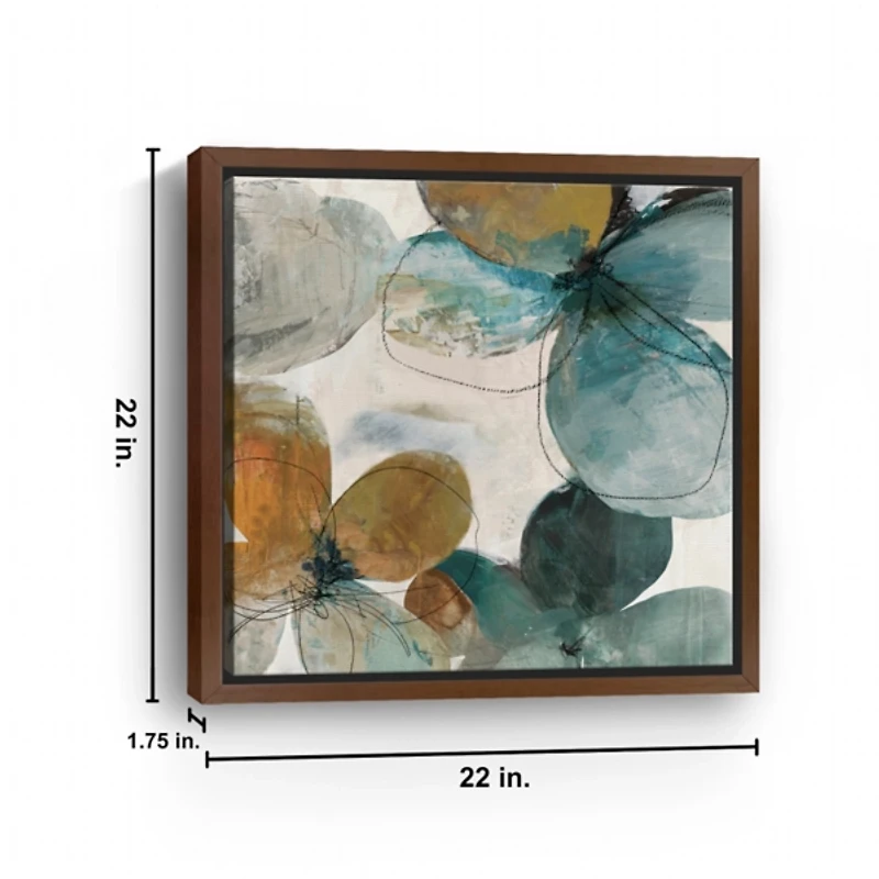 Blue & Orange Bouquet Framed Canvas Print