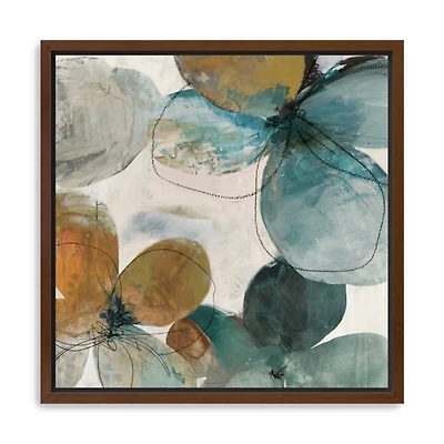 Blue & Orange Bouquet Framed Canvas Print