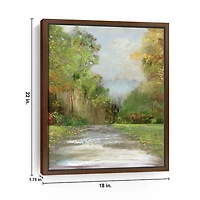 Green Plush Path Framed Canvas Art Print