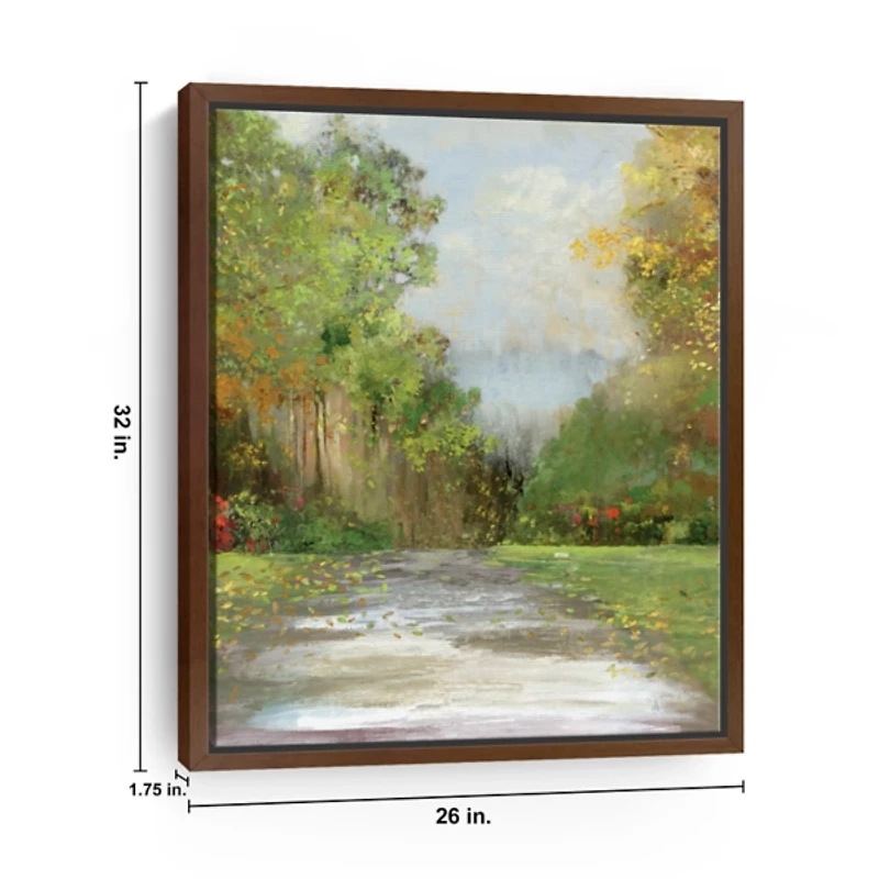 Green Plush Path Framed Canvas Art Print, 26x32
