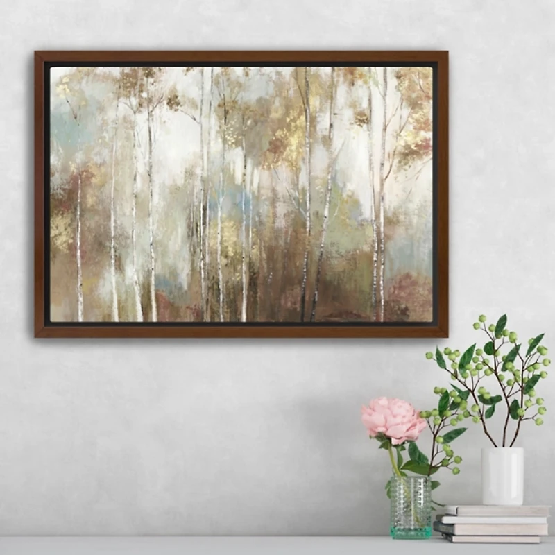 Fine Birch Trees Framed Canvas Art Print