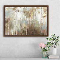 Fine Birch Trees Framed Canvas Art Print