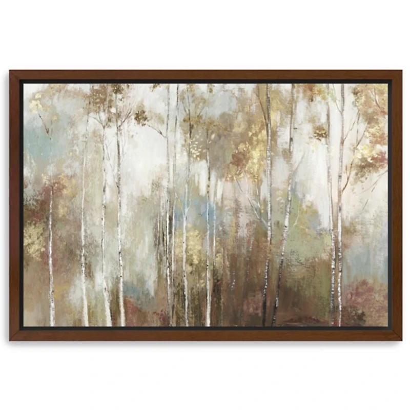 Fine Birch Trees Framed Canvas Art Print