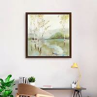 Calm River Framed Canvas Art Print