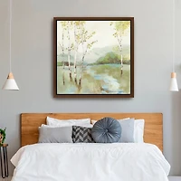 Calm River Framed Canvas Art Print, 40x40