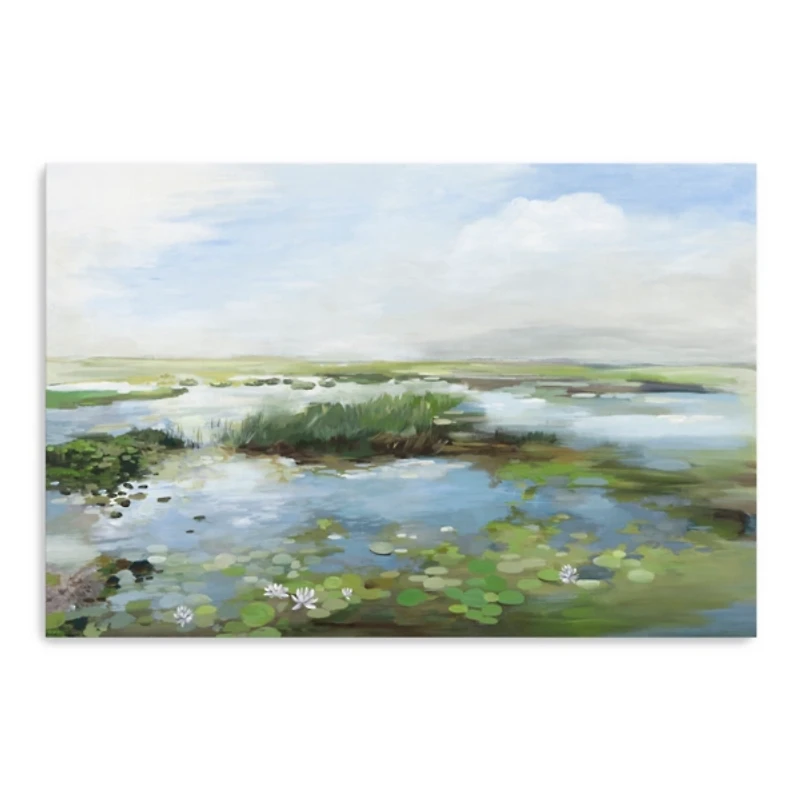 Lily Pond Scene Canvas Art Print