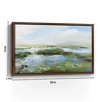 Lily Pond Scene Framed Canvas Art Print