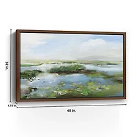 Lily Pond Scene Framed Canvas Art Print, 32x48
