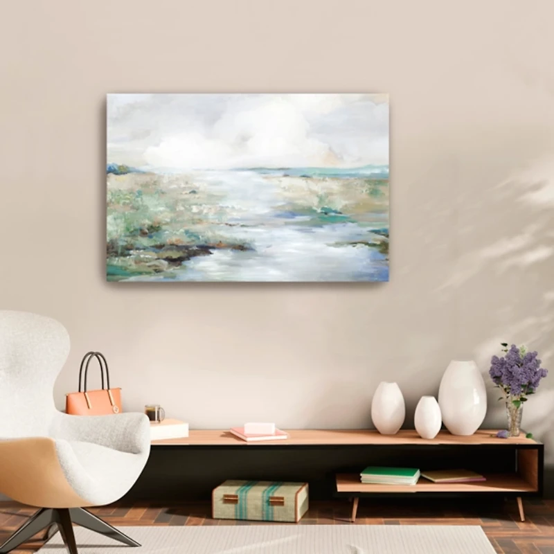 Green Beach Canvas Art Print