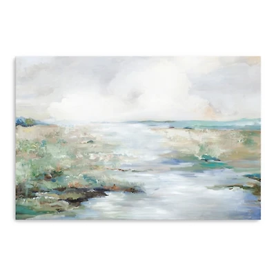 Green Beach Canvas Art Print, 48x32