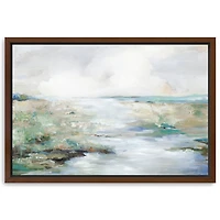 Green Beach Framed Canvas Art Print